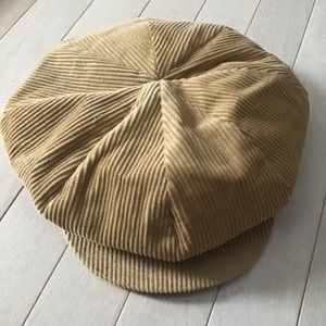 Gap Corduroy Beige Beret Flat Cap Medium - Large